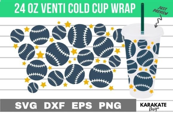 Baseball Squad Venti Cup Wrap SVG
