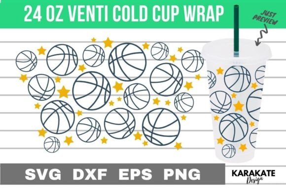 Basketball Line Venti Cup Wrap SVG