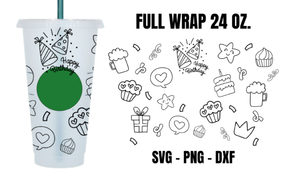 Birthday Starbucks Cup Wrap SVG