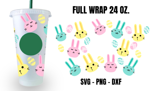 Bunny Easter Starbucks Cup Wrap Svg