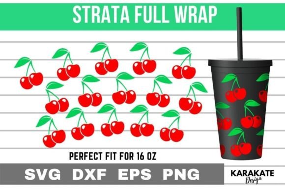 Cherry, 16 Oz Strata Cup Wrap SVG