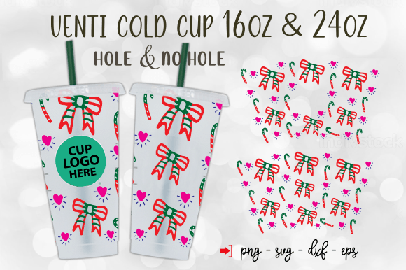 Christmas 24oz Cold Cup Wrap SVG Design