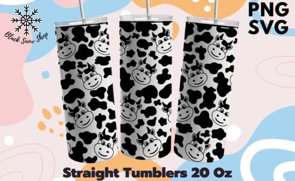 Cow Pattern Tumbler Wrap SVG