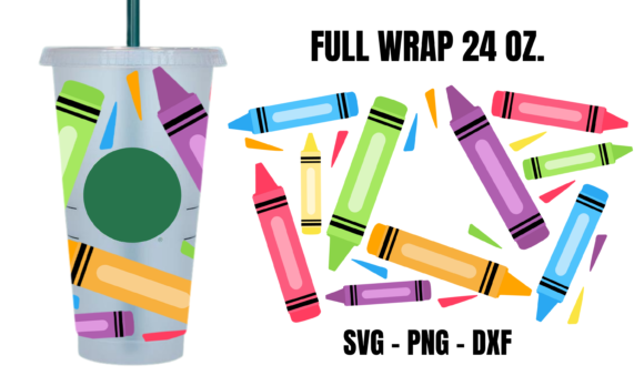 Crayon Starbucks Cup Wrap SVG