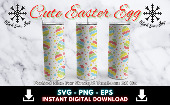 Cute Easter Egg Tumbler Wrap SVG