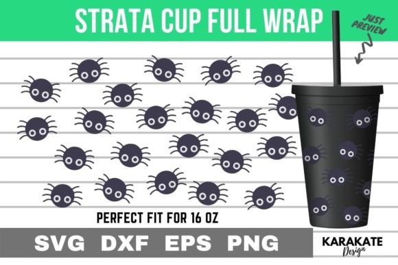 Cute Spider, 16 Oz Strata Cup Wrap SVG