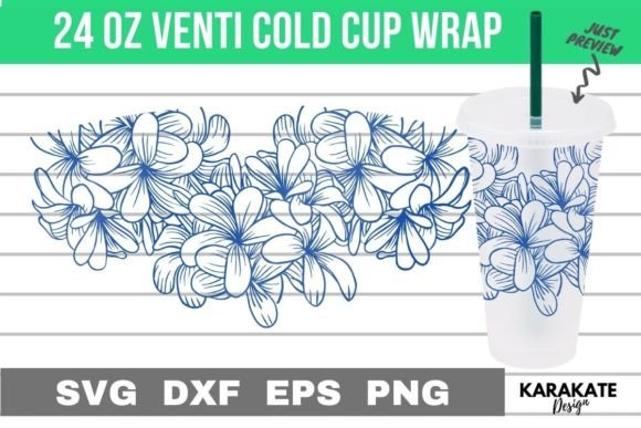 Detail Flowers, 24 Oz Venti Cup Wrap SVG