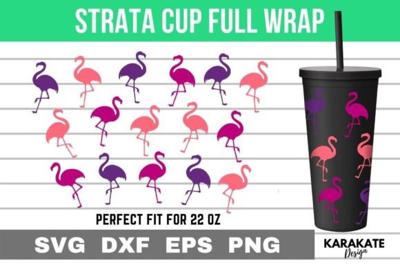 Flamingo, 22 Oz Strata Cup Wrap SVG