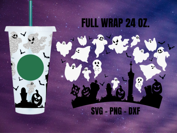 Ghost Starbucks Cup Wrap SVG