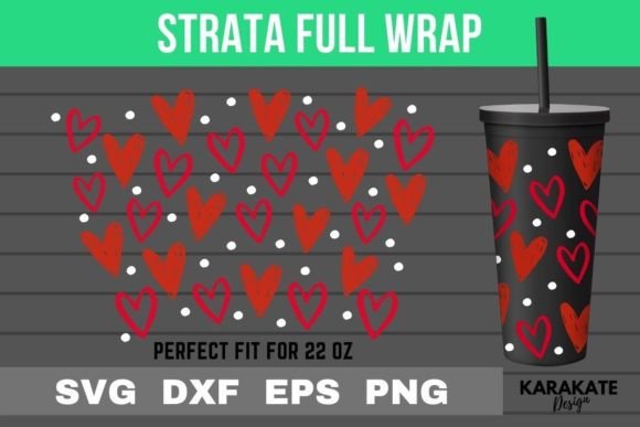 Heart Dots, 22 Oz Strata Cup Wrap SVG