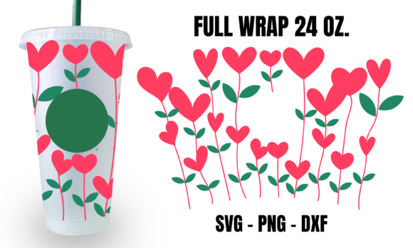 Heart Tree Starbucks Cup Wrap SVG