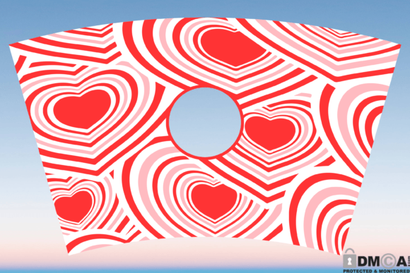 Hearts Valentines Starbucks Cup Wrap SVG