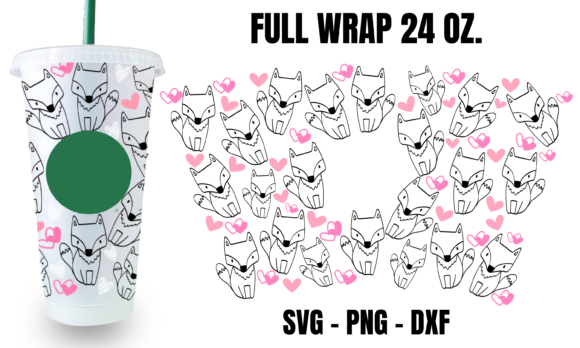 Jackal in Love Starbucks Cup Wrap Svg