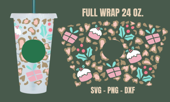 Leopard Gift Starbucks Cup Wrap SVG