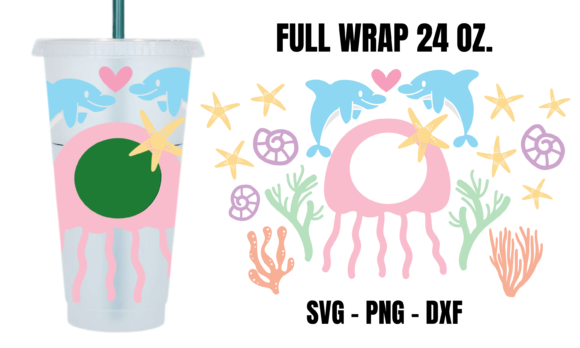 Love in the Sea Starbucks Cup Wrap SVG
