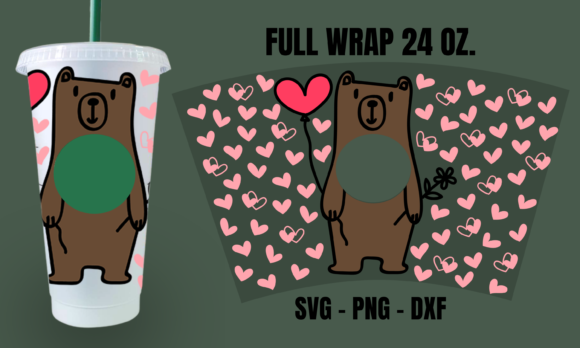 Mini Bear Lover Starbucks Cup Wrap SVG