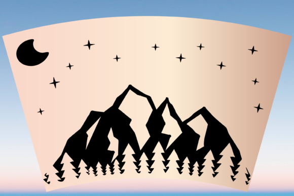 Mountain Forest Starbucks Cup Wrap SVG