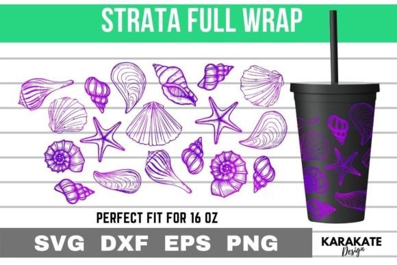 Ocean Shell, 16 Oz Strata Cup Wrap SVG