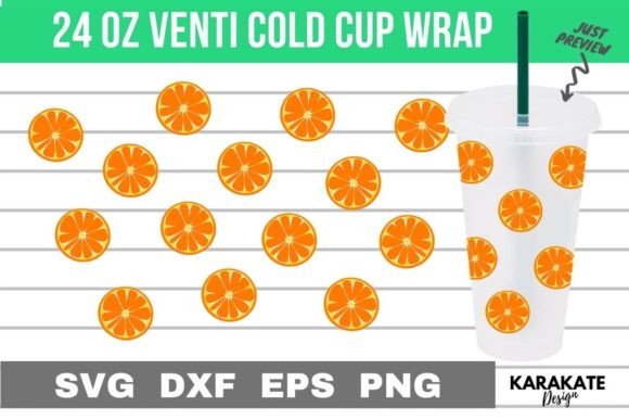 Orange Venti Cup Wrap SVG