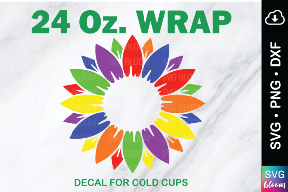 Pride Month Sunflower Tumbler Wrap SVG