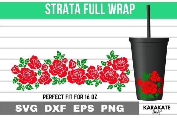 Rose Leaf, 16 Oz Strata Cup Wrap SVG