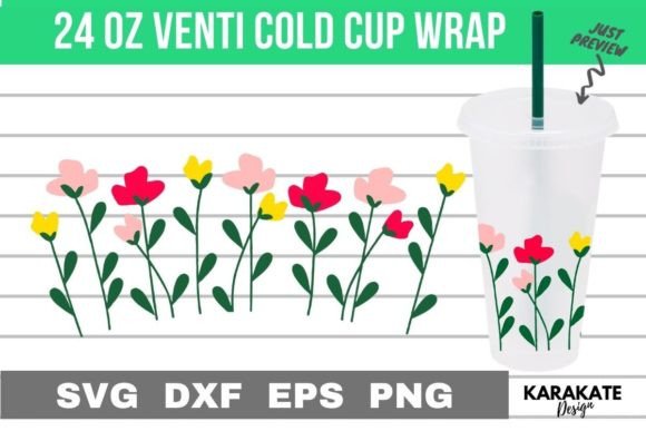 Spring Stalk Venti Cup Wrap SVG