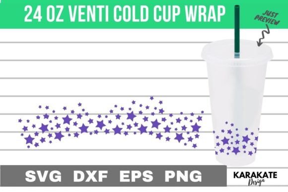 Stardust, 24 Oz Venti Cup Wrap SVG
