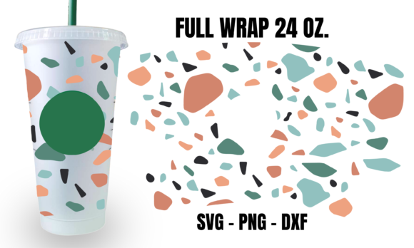 Terrazzo Marble Starbucks Cup Wrap SVG