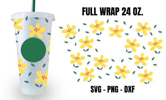 Tiny Blossom Starbucks Cup Wrap SVG