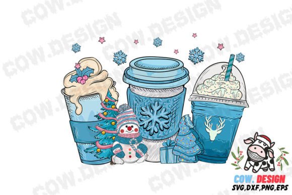 Winter Christmas Coffee Cup Cake SVG