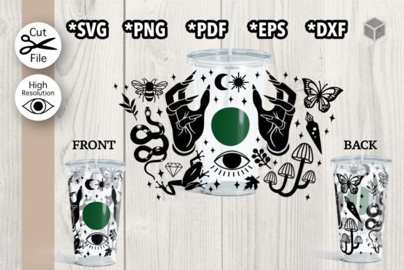 Witchy Cup Wrap SVG for 24 Oz Cold Cups